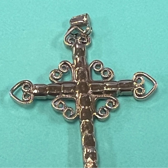 Vintage Rhinestone Cross Pendant/2in - Picture 9 of 9